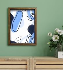 BK Gift Otel Odası Konseptli Doğal Masif Ahşap Çerçeveli Tablo 30x40cm-55