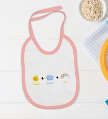 BK Kids Annem Babam Ben Tasarımlı Pembe Bebek Body Zıbın ve Mama Önlüğü Hediye Seti-1