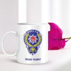 Kişiye Özel Mesleki Polis Memuru Beyaz Kupa Bardak - 001