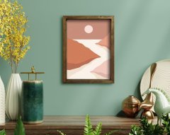 BK Home Doğal Masif Ahşap Çerçeveli Tablo 45x65cm-62