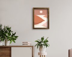 BK Home Doğal Masif Ahşap Çerçeveli Tablo 45x65cm-62