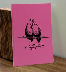 BK Gift Sevgiliye Özel İsimli Pembe Defter ve Fuşya Cam Matara Hediye Seti-4, Sevgiliye Hediye, Sevgililer Günü, Yeni İş Hediyesi