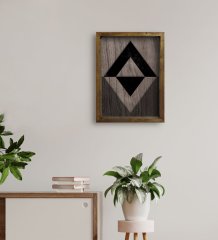 BK Home Modern Art Tasarımlı Doğal Masif Ahşap Çerçeveli Tablo 45x65cm-10