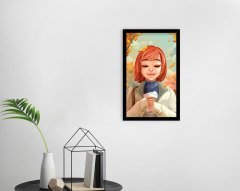 BK Home Coffee Tasarımlı Dekoratif Ahşap Siyah Çerçeveli Tablo-1