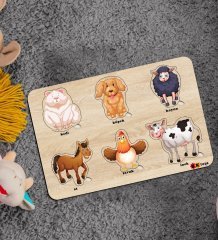 BK Toys Çocuklar İçin Ahşap Figürlü Eğitici-Öğretici Yapboz Puzzle-8