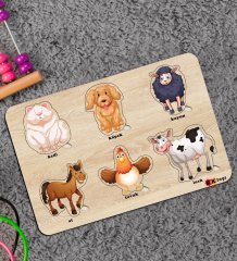 BK Toys Çocuklar İçin Ahşap Figürlü Eğitici-Öğretici Yapboz Puzzle-8
