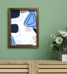 BK Gift Otel Odası Konseptli Doğal Masif Ahşap Çerçeveli Tablo 30x40cm-54
