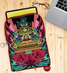 BK Gift Modern Soyut Tasarımlı Taşınabilir Koruyucu Tablet Kılıfı & Organizer Çanta - Kırmızı-3