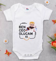BK Kids Ceo Olucam Tasarımlı Beyaz Bebek Body Zıbın-2