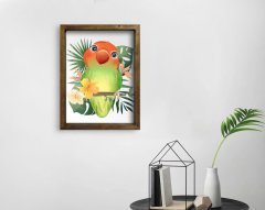 BK Home Doğal Masif Ahşap Çerçeveli Tablo 45x65cm-61