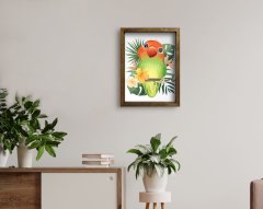 BK Home Doğal Masif Ahşap Çerçeveli Tablo 45x65cm-61