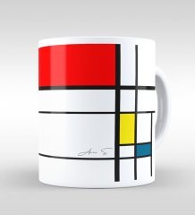 Kişiye Özel Mondrian Beyaz Kupa Bardak-7