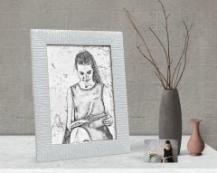 Kişiye Özel Tam Boy Karakalem Kadın Karikatürlü Dekoratif Çerçeve-1
