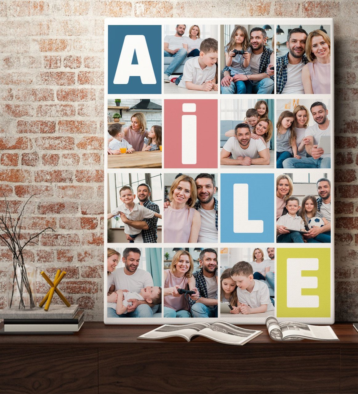 Kişiye Özel Aile Temalı Kanvas Tablo 70x100cm