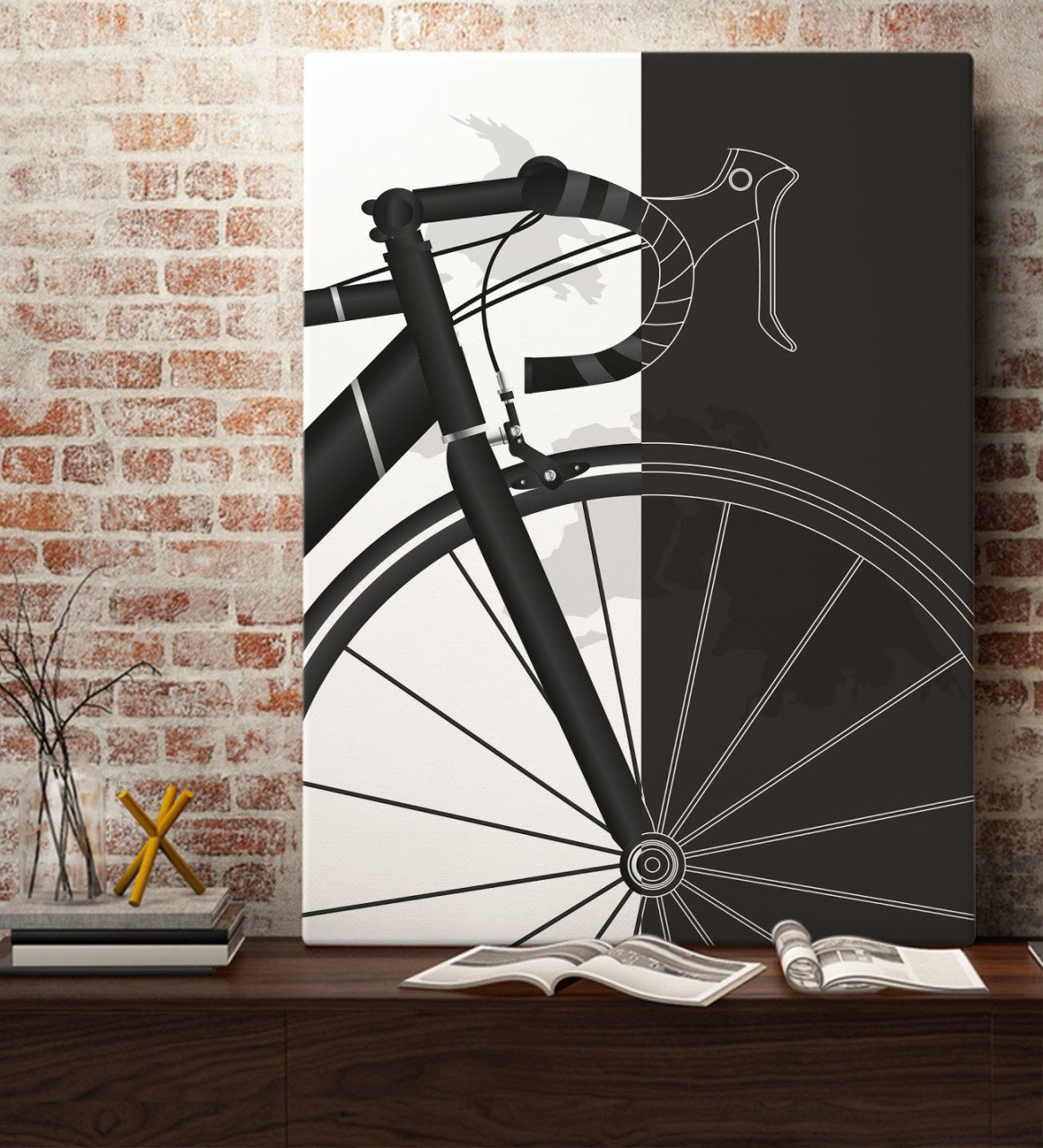 BK Gift Bisiklet Tasarımlı Kanvas Tablo 70x100cm-1