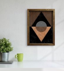 BK Home Modern Art Tasarımlı Doğal Masif Ahşap Çerçeveli Tablo 45x65cm-9