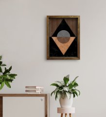 BK Home Modern Art Tasarımlı Doğal Masif Ahşap Çerçeveli Tablo 45x65cm-9