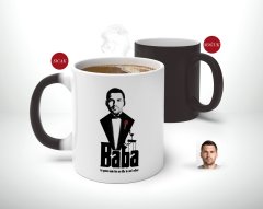 Kişiye Özel Babalar Günü Hediyesi Godfather Baba Tasarımlı Sihirli Kupa Bardak-3