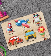 BK Toys Çocuklar İçin Ahşap Figürlü Eğitici-Öğretici Yapboz Puzzle-7