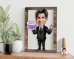 BK Gift Kişiye Özel Erkek Doğum Günü Karikatürlü 3D Ahşap Tablo, Sevgiliye Hediye, Arkadaşa Hediye, Yıl Dönümü Hediyesi, Doğum Günü Hediyesi-1