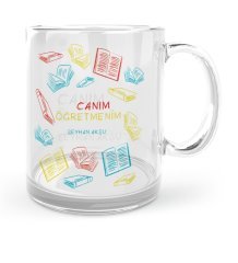 Kişiye Özel Canım Öğretmenim Cam Kupa Bardak - 3