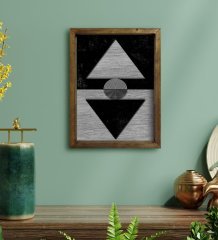 BK Home Modern Art Tasarımlı Doğal Masif Ahşap Çerçeveli Tablo 45x65cm-8