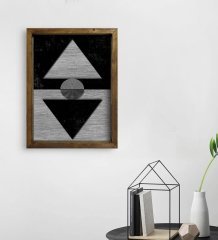 BK Home Modern Art Tasarımlı Doğal Masif Ahşap Çerçeveli Tablo 45x65cm-8