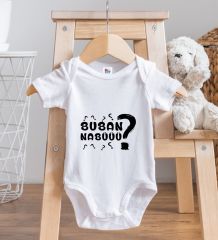 BK Kids Buban Nabüüü Tasarımlı Beyaz Bebek Body Zıbın-1