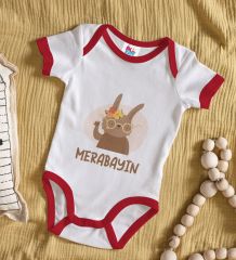 BK Kids Merabayın Tasarımlı Kırmızı Bebek Body Zıbın-1