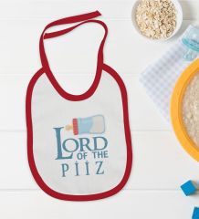 BK Kids Lord Of The Piiz Tasarımlı Kırmızı Bebek Mama Önlüğü-1