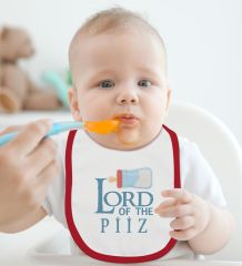 BK Kids Lord Of The Piiz Tasarımlı Kırmızı Bebek Mama Önlüğü-1