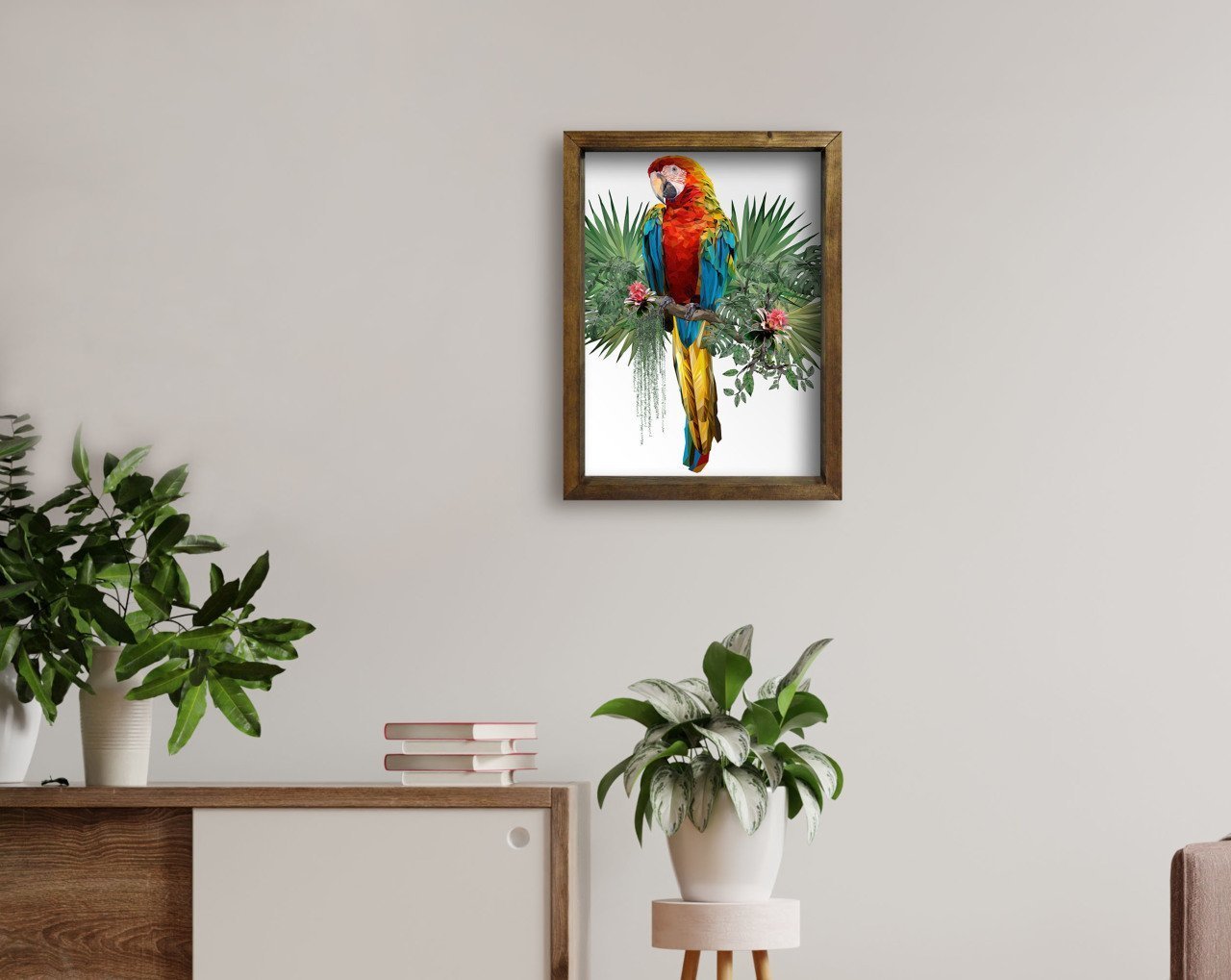 BK Home Doğal Masif Ahşap Çerçeveli Tablo 45x65cm-59
