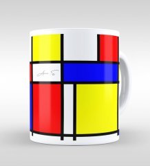 Kişiye Özel Mondrian Beyaz Kupa Bardak-5