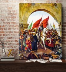 BK Home İstanbul'un Fethi Fatih Sultan Mehmet Tasarımlı Kanvas Tablo 70x100cm-1