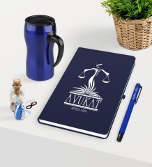 Kişiye Özel Avukat Temalı Lacivert Defter Kalem ve Termos Mug Seti  - 5