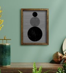 BK Home Modern Art Tasarımlı Doğal Masif Ahşap Çerçeveli Tablo 45x65cm-7
