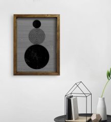 BK Home Modern Art Tasarımlı Doğal Masif Ahşap Çerçeveli Tablo 45x65cm-7