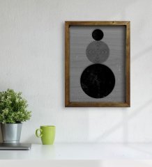 BK Home Modern Art Tasarımlı Doğal Masif Ahşap Çerçeveli Tablo 45x65cm-7