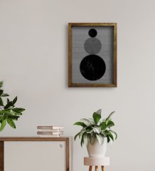 BK Home Modern Art Tasarımlı Doğal Masif Ahşap Çerçeveli Tablo 45x65cm-7