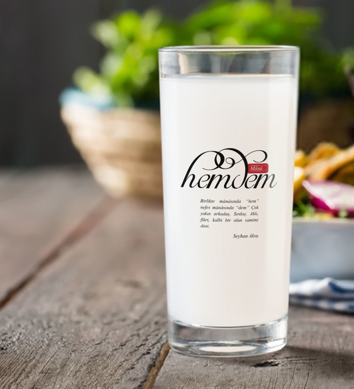 Kişiye Özel Renkli Baskılı Mânâ Hemdem Rakı Bardağı-1