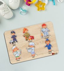 BK Toys Çocuklar İçin Ahşap Figürlü Eğitici-Öğretici Yapboz Puzzle-5