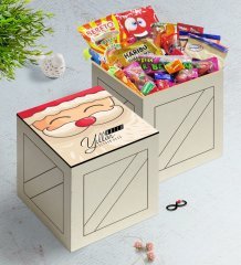 Kişiye Özel Noel Baba Ahşap Kutuda Nostaljik Lezzetler Hediye Seti-6