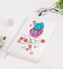 Kişiye Özel Kadınlar Günü Tasarımlı Beyaz Defter-9