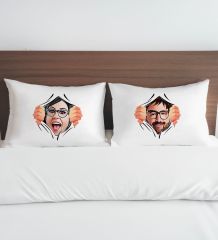 BK Gift Kişiye Özel Karikatürlü Pamuklu 2’li Yastık Kılıfı Seti-2 50x70cm , Sevgiliye Hediye, Ev Hediyesi, Tasarım Ev Tekstili