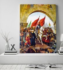 BK Home İstanbul'un Fethi Fatih Sultan Mehmet Tasarımlı Kanvas Tablo 50x70cm-1