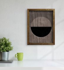 BK Home Modern Art Tasarımlı Doğal Masif Ahşap Çerçeveli Tablo 45x65cm-6