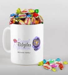 Kişiye Özel Sosyal Bilgiler Öğretmeni Kupa ve Haribo Şeker Hediye Seti-2