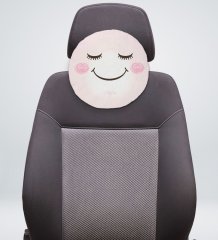Kişiye Özel İsimli Emoji Tasarımlı Yuvarlak Araç Koltuk Yastığı-3