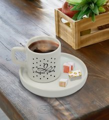 Kişiye Özel Sunum Tabaklı İsimli Türk Kahvesi Fincanı Model 4