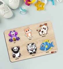 BK Toys Çocuklar İçin Ahşap Figürlü Eğitici-Öğretici Yapboz Puzzle-4